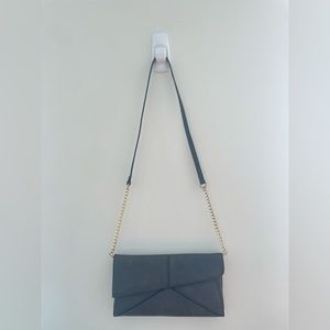 Mellow World Paulina Envelope Cross Body Clutch - Black/Dark Grey